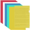 Fangehong 30pcs Busta Plastica Colorata Formato A4, Cartellina a L Trasparente, Portadocumenti Per Presentazioni Progetti File Report (Colorato)