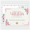 GHIBLI Certificato "Miglior Mamma del Mondo" - Idea Originale Attestato Personalizzato - Regalo Dolce e Floreale per Festa della Mamma o Compleanno - Biglietto di Auguri Diploma con Busta Abbinata