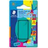 Staedtler Temperamatite doppio con contenitore per rifiuti, per matite di piombo e colori spessi e sottili, temperamatite, temperamatite estraibile, una temperamatite in colori assortiti, 512PS2BKHA