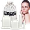 DazSpirit Coppetta per Massaggio Anticellulite, 4pcs Anti Cellulite Cup Coppettazione Coppette per massaggio Silicone Coppettazione per kit di cellulite Antietà Alleviare Dolori e Articolari (Chiaro)