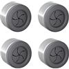 Hometastic Set di 4 portasciugamani di alta qualità, per bagno, cucina e casa, in acciaio inox, porta strofinacci, ganci per asciugamani, rotondi, cromati, autoadesivi senza fori (grigio scuro)