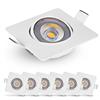EMOS Exclusive Faretti LED da Incasso per Cartongesso 5W / 450 Lumen | Faretti da Incasso 3000k Luce Bianco caldo | Set di 6 pezzi Spot LED Orientabili a 50°, quadrato e Ultra Piatti in Bianco