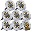 DIWUJI Luci Giardino Energia Solare da Esterno, 8 LED Faretto Incasso Solari, Luci a Disco Impermeabili, Sepolto Paesaggio Lampada per Passerella Prato Scale Vialetti, Bianco Caldo (Confezione da 8)