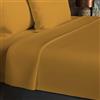 Soleil d'ocre, Lenzuolo sopra, Cotone 57 Fili, Senape, 240x290 cm