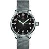 Stralmatic Arkona SA-11023 - Orologio automatico da uomo, cinturino in maglia milanese, prodotto in Germania, argento
