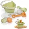 alldoro 60175 Il mio primo giocattolo di sabbia mini - 7 pezzi. - Miscela di paglia di grano in plastica, set colorato per bambini dai 18 mesi con secchiello