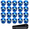 ETOPARS 20 Pezzi 19mm Auto Tappo a Vite Ruota Copridadi Tappi a Vite Ruota Set Pneumatici Coprivite Coperture con Strumenti Rimozione Blu