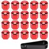 ETOPARS 20 Pezzi 19mm Auto Tappo a Vite Ruota Copridadi Tappi a Vite Ruota Set Pneumatici Coprivite Coperture con Strumenti Rimozione Rosso