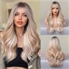 Esmee Sintetico Parrucca con Frangia Ombre Bionde Lungo Ondulato Capelli Parrucca le Donne Resistente al Calore Fibra Cosplay Quotidiano Partito Parrucche 22 Pollic