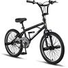 Licorne Bike Licorne - Bicicletta "Jump Premium BMX", sistema a rotore a 360°, 4 perni in acciaio, carter, ruota libera (nero e giallo, Freestyle)