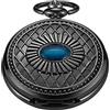 Tiong Orologio da tasca meccanico a carica manuale nera, quadrante nero blu numeri romani orologi da tasca per uomo regali, Ma004, Classico