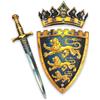 Liontouch - Set in Gommapiuma da Re dei Tre Leoni - Spada, Scudo e Corona| Giochi di Ruolo a Tema Medievale| Armi Giocattolo Sicure e Accessori per Battaglie, Travestimenti, Cosplay e Costumi Regali