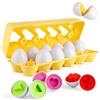 Coogam Set di 12 Uova abbinate Colore e Forma Riconoscimento Sorter Puzzle per Pasqua Viaggio tombola Gioco Presto Apprendimento educativo Ottima abilità motoria Regalo Montessori