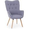 Fashion Commerce FC0735040 Poltrona in Tessuto Grigio, 1