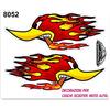 4R Quattroerre.it 8052 Adesivi Sticker Picchio in Fiamme, 14 x 16 cm