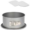 patisse Manqué Ø18 cm Set di stampi per dolci rotondi con cerniera e bordo alto Ø 18 cm + set di 2 corna 12 cm 703521, grigio