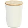 WENKO Barattolo Plaia 750 ml, barattolo per le scorte color crema con coperchio in bambù e anello in silicone, chiusura ermetica, barattolo adatto alla lavastoviglie, senza bisfenolo A, Ø 10.5x14 cm
