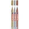edding 780 - Pennarelli a vernice con punta fine (oro + argento + rame)
