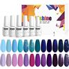 Vishine - Smalti Semipermanenti per Unghie, da 8 ml, per Lampada UV o LED, Kit da Collezione per Manicure, ideale come regalo, Colore: Blu/Viola, Set da 24 Pezzi