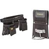 Stanley STST1-80113 Doppio fodero porta utensili in cuoio & STANLEY STST1-80117 Fodero porta martello in cuoio