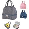 ZoneYan Piccola Borsa Termica Porta Pranzo, ZoneYan Borsa del Pranzo, Piccola Borsa Termica, Borsa Frigo Pranzo Piccola, Pranzo Al Sacco Isolato Sacchetto, Applicare per Ufficio/Picnic(cenere a doppio strato)