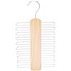 Amazon Basics Gancio con 20 barre porta cravatte e cinture in legno, naturale, confezione da 2