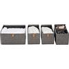 LOVE !T STORE !T LOVE IT STORE IT Premium Set di 5 Organizer Cassetti in Tessuto Lino - Scatole Salvaspazio Pieghevoli Rinforzate - Contenitori per Cassetti e Armadio - Set Scatole da Cassetto - Grigio Screziato