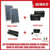 KIT FOTOVOLTAICO INVERTER 5000W 2X PANNELLI 100W 2X BATTERIE 100A CONTROLLER 30A