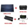 KIT FOTOVOLTAICO ISOLA INVERTER 2000W PANNELLO 100W BATTERIA 100A CONTROLLER 30A