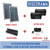 KIT FOTOVOLTAICO INVERTER 5000W 2X PANNELLI 100W 2X BATTERIE 100A CONTROLLER 30A