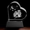 Kaltner Präsente, cuore in vetro-cristallo, idea regalo, Cristalli con incisione 3D al laser, motivo romantico, gufo, amore, cuore