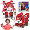 Super Wings EU750321 Robot Suit with Mini Jett Transforming Figure Plane Vehicle Playset Toys for 3+ Years Old Boys Girls, Red, 7'