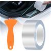 QUOHE Pellicole Protettive per Vernici Auto, Pellicola Wrapping Trasparente Protettiva per Vernice Auto MTB Moto Bici, Pellicola Universale Protezione Autoadesiva per Bordi Della Porta Adesivi (5cm x 10M)