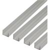 Alberts 498504 - Profilo a U, in alluminio, color argento anodizzato, 1000 x 22 x 20 x 15 mm, set da 4