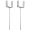 Alberts GAH-Alberts 215101 214418 - Supporto per pali a U in acciaio scanalato, zincato a caldo, larghezza 101 mm, lunghezza ancoraggio 400 mm, set da 2 pezzi