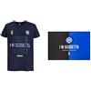 Inter T-Shirt I M Scudetto Campioni d'Italia 2020-2021, Blu & Bandiera I M Scudetto 20-21, Campioni d'Italia, 100x140cm, Unisex Adulto, Nero/Blu, 100x140