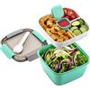 MUJUZE Lunch box microonde, separe divisorio interno porta pranzo box adulti/bambini, sostenibile a prova di perdite schiscetta pranzo, bento box per gite scolastiche/ufficio/picnic