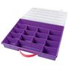 folia Scatola in plastica con Manico e 16 Scomparti, Viola, Circa Dimensioni: 28 x 36 x 5,5 cm, per conservare Piccoli Materiali di bricolage, Gioielli e Molto Altro Ancora, Lilla