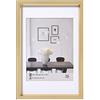 walther design oro 50 x 60 cm con passe-partout, cornice in plastica Steel Style ES060G