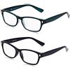 OPULIZE The Reading Glasses Company Blu Scuro Acquamarina Lettori Valore 2 Pacco Uomo Donna Rr77-3Q +3,50 - 58 Gr