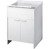 Negrari 9002K - Lavatoio Lavapanni con Mobile in PVC, Bianco satinato, 60 x 50 x 85 cm