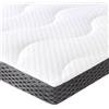 Amazon Basics - Topper Singolo 90 x 190 cm in Memory Foam con Gel Rinfrescante, 7 cm Coprimaterasso, Bianco