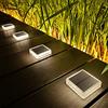 Lacasa Luci Solari Giardino, 4 Pezzi 30LM LED Lampada Solare da Esterno IP68 Impermeabile Luci per Sentieri Auto On/Off Luce Solare per Ponte Passo Vialetto Scale, Bianco Naturale 4000K Quadrato