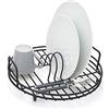 simplywire - Scolapiatti circolare - Rastrelliera rotonda - Acciaio rivestito in plastica nera