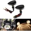 JMTBNO 2 x Indicatori di Direzione per Motocicletta Mini Frecce Fanali Impermeabile Bullet Forma per Moto Cruiser Chopper Scooter Quad Off Road (Lente nera)