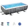 Bestway Piscina effetto rattan grigio scuro 404x201x100 cm Bestway con pompa filtro