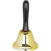 Relaxdays Campanella a Mano, Suono Nitido, Impugnatura in Legno, Scuola, Reception, Decorazione Natalizia, 12 cm, Oro
