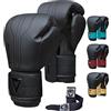 Mytra Fusion Guantoni da Boxe Incluso con impacchi a mano gratuiti Guantoni Boxe Guanti da Muay Thai da allenamento MMA uomini e donna Guanti Boxe (16-oz, Black)