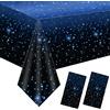 KYSUN 2 Pezzi Tovaglia Stellata Blu, 137x274cm Tovaglia Rettangolare con Motivi a Stelle e Luna, Tovaglie Riutilizzabile per Decorazione Casa Anniversario Feste Natalizia Laurea Compleanno Party Tovaglia