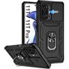 WeiCase Cover per Xiaomi Mi 11T 5G / Xiaomi Mi 11T Pro 5G, Slide Protezione Fotocamera, Armatura Cover con 360 Gradi Girevole Anello Metallo Magnetica Supporto Silicone Antiurto Custodia per Xiaomi 11T 5G
